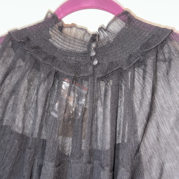 🌹NWT:BLU PEPPER SHEER HIGH NECK BLOUSE - Picture 7 of 11